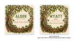 Alder Celtic Tree Zodiac coaster shown in standard and personalized versions.