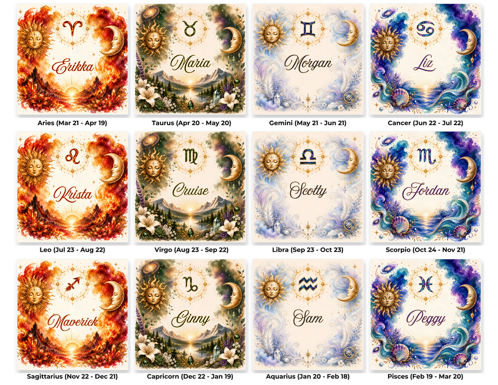 Zodiac Element Coasters | Personalized Option
