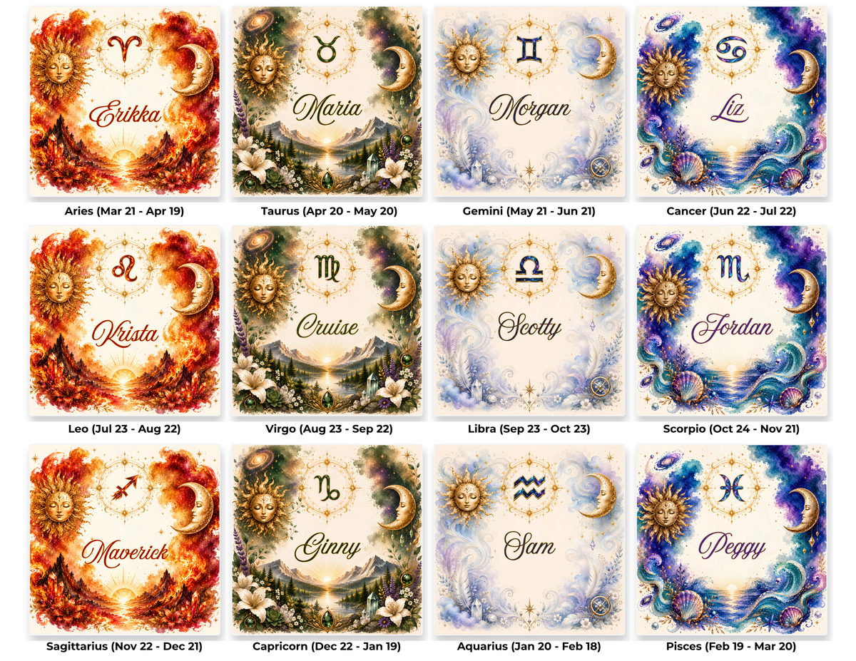 Zodiac Element Coasters | Personalized Option