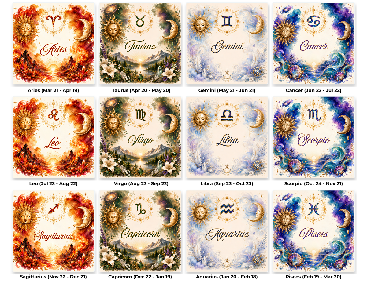 Zodiac Element Coasters | Personalized Option