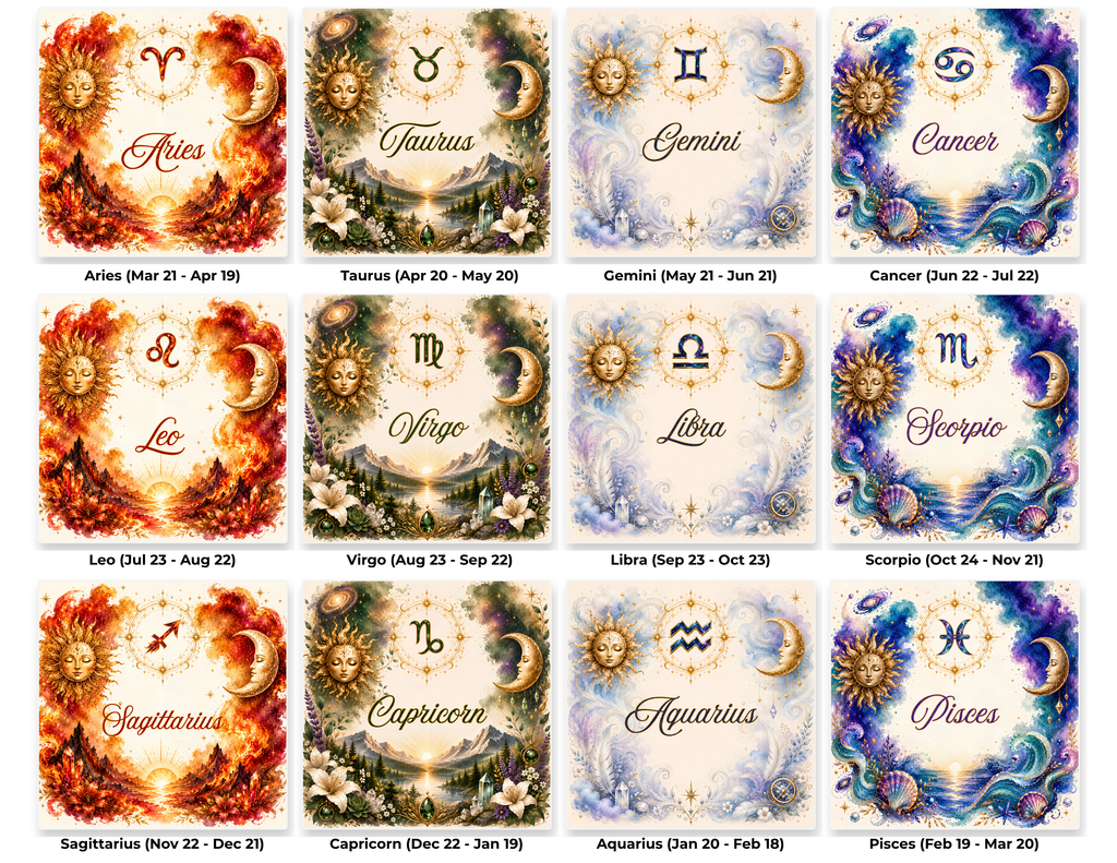 Zodiac Element Coasters | Personalized Option