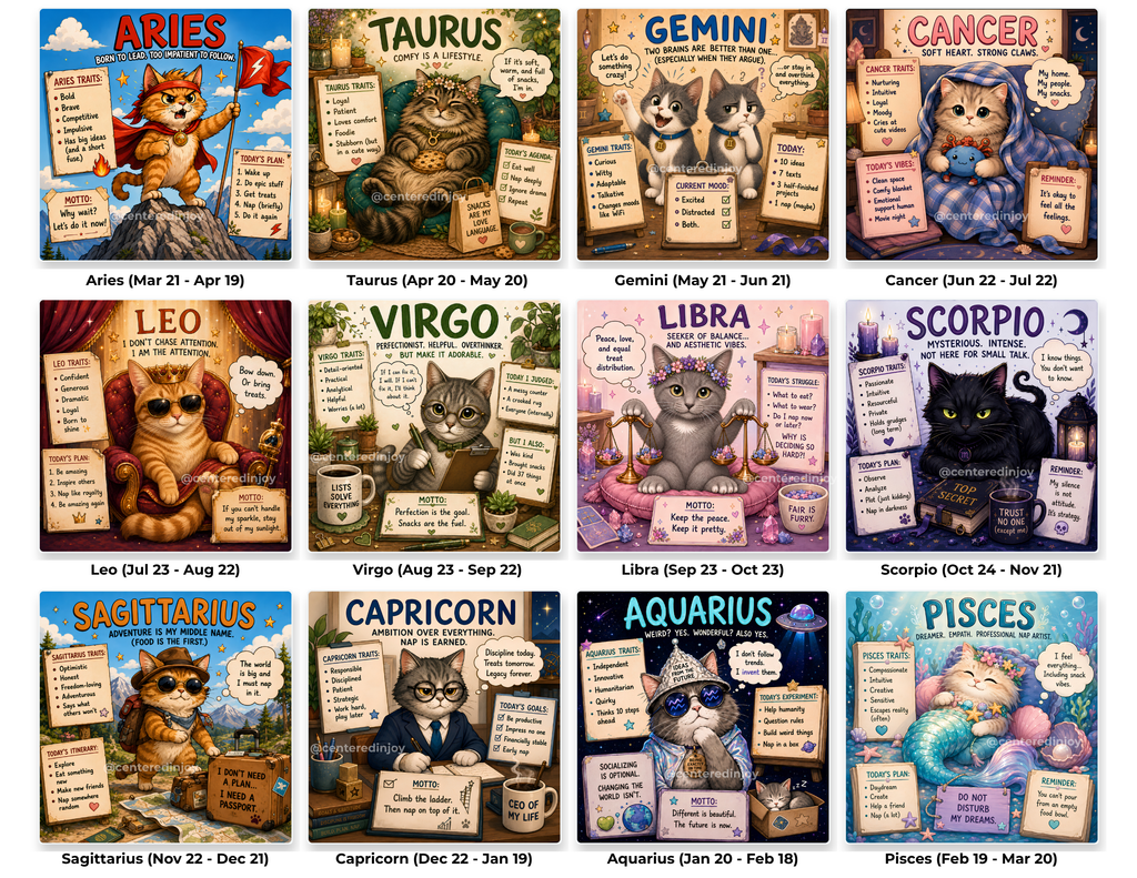 Cat Zodiac Coaster