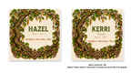 Hazel Celtic Tree Zodiac coaster shown in standard and personalized versions.