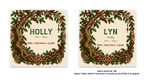 Holly Celtic Tree Zodiac coaster shown in standard and personalized versions.