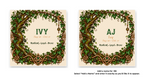Ivy Celtic Tree Zodiac coaster shown in standard and personalized versions.