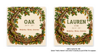 Oak Celtic Tree Zodiac coaster shown in standard and personalized versions.