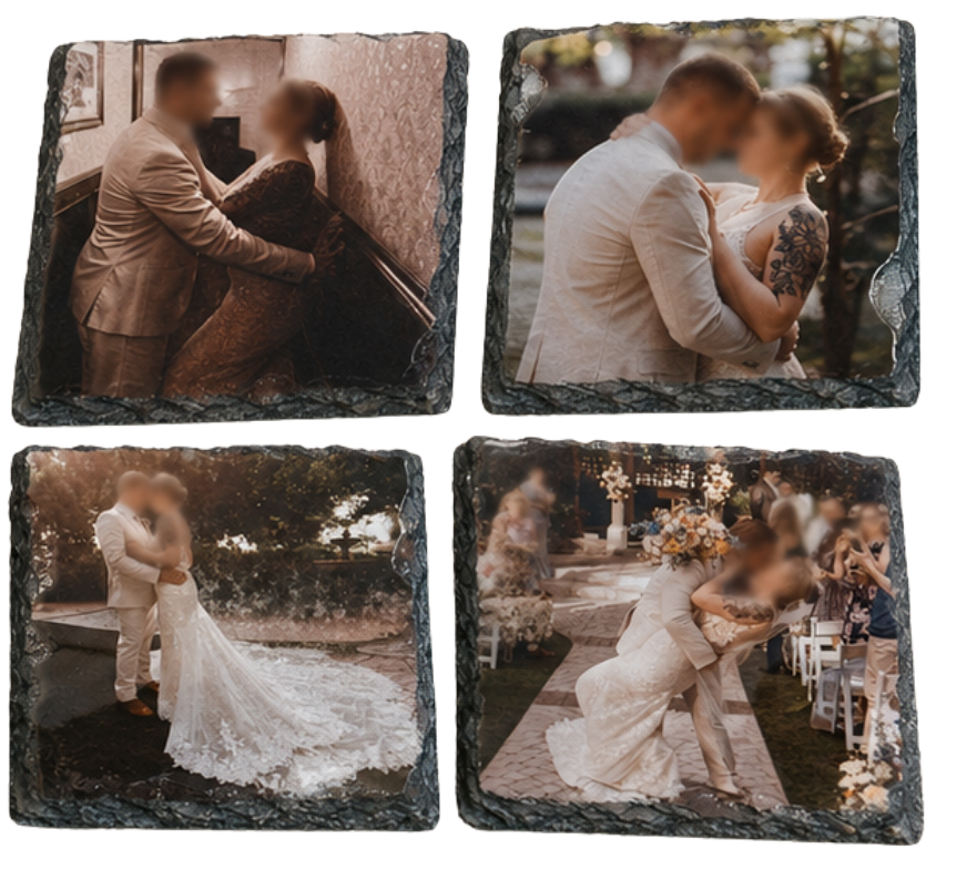 Personalized Slate Photo Coaster | Custom Photo