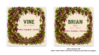 Vine Celtic Tree Zodiac coaster shown in standard and personalized versions.