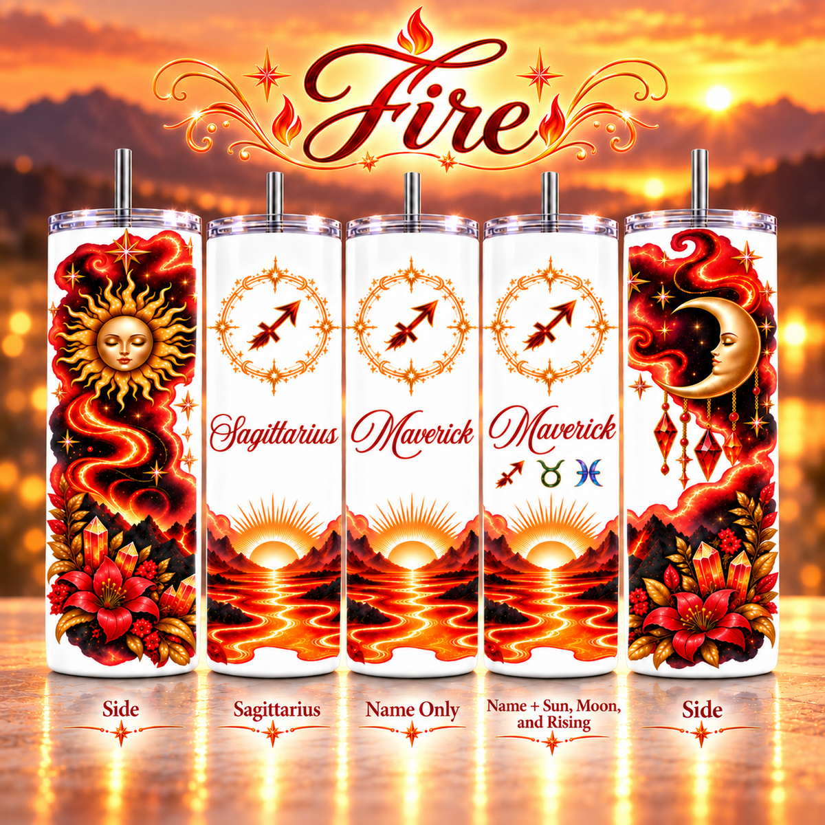 Zodiac Element 20 oz Tumbler | Personalized Option